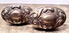 Vintage Heavy Metal Solid Door Knob Set Eastlake Ornate Detailed Nice  Patina