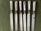 Vintage antique Silver Plate Mother Of Pearl Butter fruit Knife Silver Ferrule