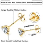 925 Sterling Silver 5mm Long Post Stud Earrings For Women Men  Go