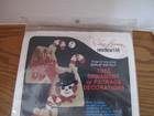 Edna Looney Needle Art Kit Burlap Felt Jeweled 3 Christmas Tree Ornaments New