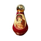 Vtg Greek Orthodox Ceramic Holy Water Vessel  Byzantine Jesus   Mary  24k Gold
