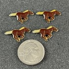 Lot Of 4 Galloping Brown Race Horse Vintage Pins Pinbacks  56697