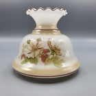 Vintage Milk Glass Lamp Shade Floral Wild Rose Ruffled Edge 4 5  Replacement