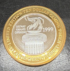 1999  10 Silver Medal Gaming Token   Atlantis Casino    999 Fine   Casino Token