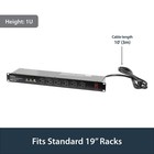 Rackmount Pdu With 16 Outlets And Surge Protection - 19in Power Distribution Uni
