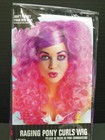 Amscan Neon Pink And Purple Curly Raging Ponytails Wig Halloween