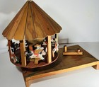 Vintage Oaxacan Wood Carousel Horses Cowboys Folk Art Merry-go-round-stunning 
