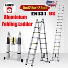 En131 5m Telescoping Folding Ladder Aluminum Telescopic Extension Collapsable