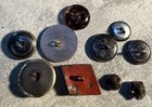 Antique Button Group Of 10 Enamel  Glass   Metal   Shell 1 2    - 1-1 16   
