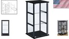 Sturdy Black Curio Cabinet With Clear Glass Shelves - Modern 34 Inch Display