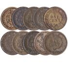  10 Pc  Lot  Indian Head Cent Pennies Average Circulated