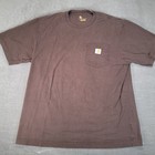Carhartt Pocket T-shirt Mens Large Brown Original Fit Lot Of 2 Cotton Tee