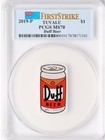 2019 The Simpsons Duff Beer Tuvalu 1 Oz Fine Silver  1 0 9999 Coin  Fs Pcgs Ms70