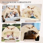 Twin Size Bed Tent Canopy  Kids Play Tent With Flags   Star Lights