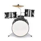 3 Piece Kids Drum Set With Throne Cymbal Pedal   Drumsticks Black 14 x10 