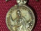 Antique 1930s Old Gold Scapular Medal Pendant Sweet Jesus   Mary Never Used New 