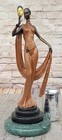 Art Deco Bronze Statue Mask Girl Fashion Sculpture Hot Cast Lady Figure Figurine