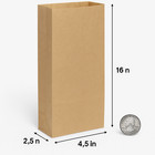 Kraft Brown Paper Bags 4 5x2 5x16 In Wine liquor Gift Bags     Recyclable Bulk Usa