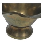 Vintage Solid Brass Basket W  Handle Scalloped Edge Trinket Jewelry Ring Dish 6 
