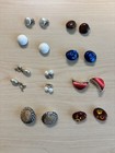 Mixed Lot Of 9 Vintage Clip On And Stud Earrings