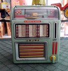 Vintage Tin Litho Haji Japan Wind Up Toy 100 Select-o-matic Jukebox Bank   Video