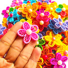 X 50 Paper Quilling Flowers Made Using A Comb  Handmade Greetings Cards new