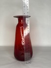 Vintage 1960   s Ruby Red Crackle Decanter No Stopper Hand Blown Glass