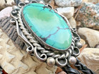 Stunning Vintage Turquoise Bolo Signed Navajo Southwestern Sterling 22  38g