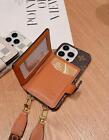 New Leather Wallet Flip Case Cover For Iphone 15 Pro Max 14 Plus 13 12 11 rope