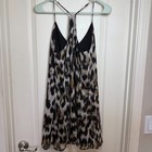 Leopard Print Slip Dress Size Small Y2k 90s Racerback Adjustable  Lavender Brown