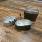 Original Military Aluminum Mess Kit 3 Part Pot Lid Container  Olive Green