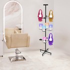 Wig Display storage Rack Black For 12-head Wig Stand W wheel Styling Wig Storage