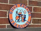 Gulf Racing Advertising Sign Oil Gas Porsche Ford Gt40 Round Metal