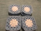 Lot Of 20 5    Light Blue Crochet Granny Squares Blocks Afghan