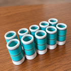 10pc Custom Golf Ferrules  355 Turquoise White Silver For Irons   Wedges