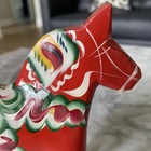 Vintage Red Orange Dala Painted Horse Nils Olsson Sweden 5 3 3   tall
