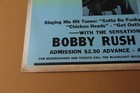 Bobby Rush Poster Beaumont tex  Vintage Cardboard Poster 1970 s Blues 