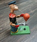 Vintage 1932 J  Chein Popeye Punching Bag Tin Wind-up Toy     Working W  Key