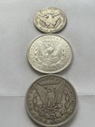 2 Silver Morgan Dollars And One Barber Half Dollar 