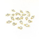 6 Pcs  5mm Gemstone Bezel Connector Findings  Cubic Zirconia Charms For Jewelry