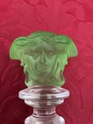Flawless Unique Rosenthal Versace Green Glass Medusa Head Crystal Bottle Stopper
