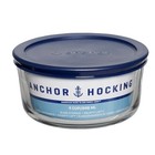  2 Pack  Anchor Hocking Glass Food Storage Container With Lid  4 Cup Round