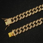 Dog Diamond Cuban Chain Collar Metal Pet Necklace W  Secure Buckle Cat Jewelry