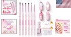 Quality Nail Art Brushes Set     6 Pcs Plus 8ml Pink Gel   Accessories