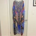 Camilla Kaftan Size O s Multicoloured 100  Silk Animal Print Maxi Dress 