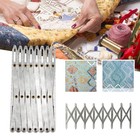Expanding Sewing Gauge  Equal Space Divider Aluminum Silver