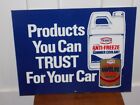 Vintage Texaco Oil And Anti-freeze Hard Plastic Double Sided Nos Sign