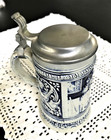 Antique German Rein Zinn Beer Stein Pewter Lid Bleifrei Marking