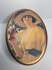 Coca Cola Girl Drinking Coke Oval Bristol Ware Tin Box W  Lid - Vintage 1988