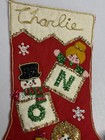Vtg Felt Stocking Santa Claus Snowman Noel Bucilla Charlie 1972
